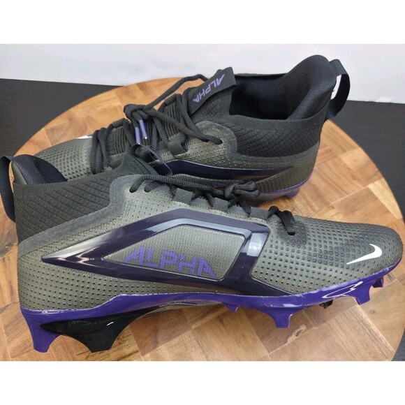 Size 11.5 Nike Alpha Menace 4 Elite Football Cleats Mens Black/Purple FZ7701-005 main image 7